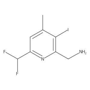 2-(Aminomethyl)-6-(difluoromethyl)-3-iodo-4-methylpyridine结构式
