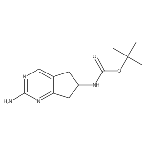 tert-Butyl (2-amino-6,7-dihydro-5H-cyclopenta[d]pyrimidin-6-yl)carbamate结构式