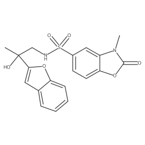 N-(2-(benzofuran-2-yl)-2-hydroxypropyl)-3-methyl-2-oxo-2,3-dihydrobenzo[d]oxazole-5-sulfonamide结构式