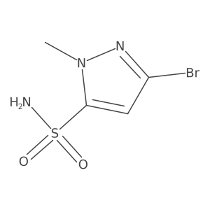 3-Bromo-1-methyl-1H-pyrazole-5-sulfonamide结构式