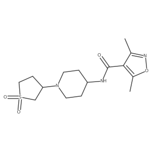 N-(1-(1,1-dioxidotetrahydrothiophen-3-yl)piperidin-4-yl)-3,5-dimethylisoxazole-4-carboxamide Structure