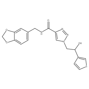 N-(benzo[d][1,3]dioxol-5-ylmethyl)-1-(2-hydroxy-2-(thiophen-3-yl)ethyl)-1H-1,2,3-triazole-4-carboxamide Structure