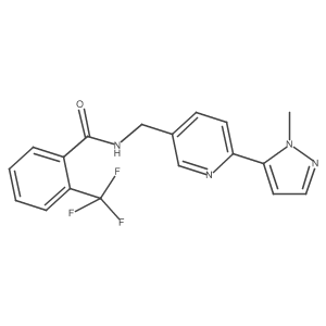 N-((6-(1-methyl-1H-pyrazol-5-yl)pyridin-3-yl)methyl)-2-(trifluoromethyl)benzamide Structure