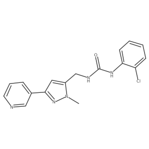 1-(2-chlorophenyl)-3-((1-methyl-3-(pyridin-3-yl)-1H-pyrazol-5-yl)methyl)urea Structure
