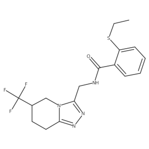 2-(ethylthio)-N-((6-(trifluoromethyl)-5,6,7,8-tetrahydro-[1,2,4]triazolo[4,3-a]pyridin-3-yl)methyl)benzamide Structure