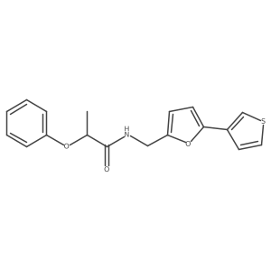 2-phenoxy-N-((5-(thiophen-3-yl)furan-2-yl)methyl)propanamide结构式