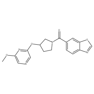 Benzo[d]thiazol-6-yl(3-((6-methoxypyrazin-2-yl)oxy)pyrrolidin-1-yl)methanone结构式