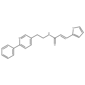 (E)-N-(2-(2-phenylpyrimidin-5-yl)ethyl)-3-(thiophen-2-yl)acrylamide结构式