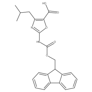 2-({[(9H-fluoren-9-yl)methoxy]carbonyl}amino)-4-(2-methylpropyl)-1,3-oxazole-5-carboxylic acid Structure