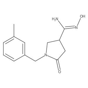 N'-hydroxy-1-(3-methylbenzyl)-5-oxopyrrolidine-3-carboximidamide结构式