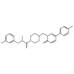6-(4-Fluorophenyl)-2-({1-[2-(3-methylphenoxy)propanoyl]piperidin-4-yl}methyl)-2,3-dihydropyridazin-3-one结构式