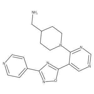 ({1-[5-(3-Pyridin-4-yl-1,2,4-oxadiazol-5-yl)pyrimidin-4-yl]piperidin-4-yl}methyl)amine结构式