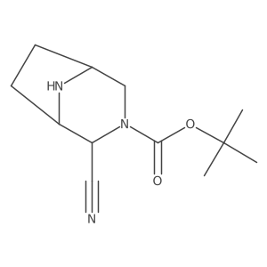 tert-Butyl 2-cyano-3,8-diazabicyclo[3.2.1]octane-3-carboxylate Structure