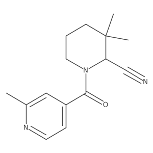 3,3-Dimethyl-1-(2-methylpyridine-4-carbonyl)piperidine-2-carbonitrile Structure