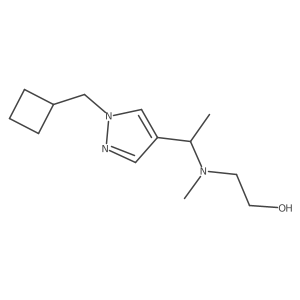 2-({1-[1-(cyclobutylmethyl)-1H-pyrazol-4-yl]ethyl}(methyl)amino)ethan-1-ol结构式