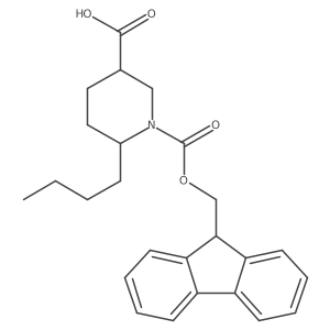 6-butyl-1-{[(9H-fluoren-9-yl)methoxy]carbonyl}piperidine-3-carboxylic acid结构式