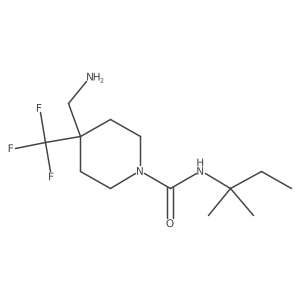 4-(aminomethyl)-N-(2-methylbutan-2-yl)-4-(trifluoromethyl)piperidine-1-carboxamide Structure