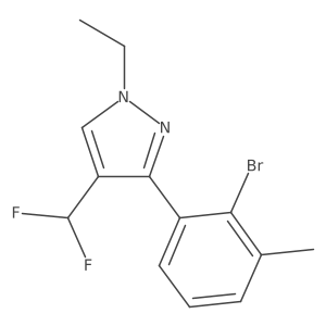 3-(2-bromo-3-methylphenyl)-4-(difluoromethyl)-1-ethyl-1H-pyrazole结构式
