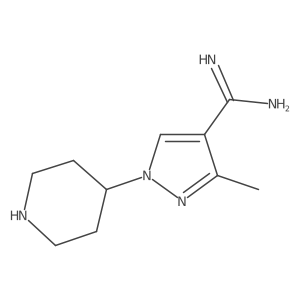 3-methyl-1-(piperidin-4-yl)-1H-pyrazole-4-carboximidamide结构式