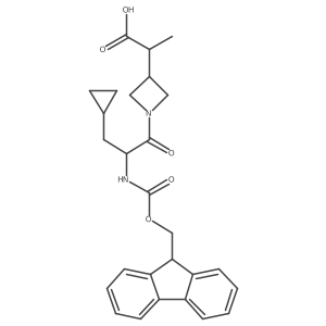 2-{1-[(2S)-3-cyclopropyl-2-({[(9H-fluoren-9-yl)methoxy]carbonyl}amino)propanoyl]azetidin-3-yl}propanoic acid结构式