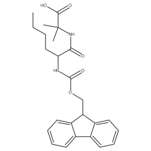 2-[2-({[(9H-fluoren-9-yl)methoxy]carbonyl}amino)hexanamido]-2-methylpropanoic acid结构式
