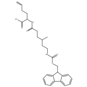 2-[6-({[(9H-fluoren-9-yl)methoxy]carbonyl}amino)-4-methylhexanamido]hex-5-enoic acid结构式