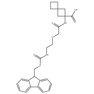2-{2-[2-({[(9H-fluoren-9-yl)methoxy]carbonyl}amino)ethoxy]acetamido}spiro[3.3]heptane-2-carboxylic acid结构式