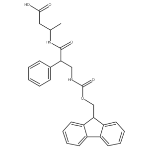 3-[3-({[(9H-fluoren-9-yl)methoxy]carbonyl}amino)-2-phenylpropanamido]butanoic acid Structure