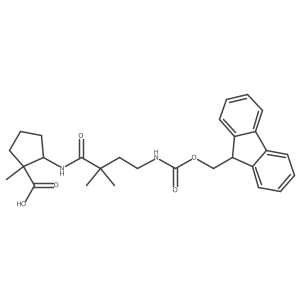 2-[4-({[(9H-fluoren-9-yl)methoxy]carbonyl}amino)-2,2-dimethylbutanamido]-1-methylcyclopentane-1-carboxylic acid Structure