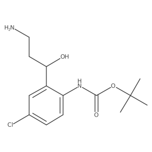 tert-butyl N-{2-[(1S)-3-amino-1-hydroxypropyl]-4-chlorophenyl}carbamate结构式