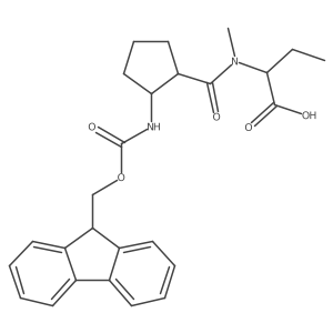 rac-2-{1-[(1R,2S)-2-({[(9H-fluoren-9-yl)methoxy]carbonyl}amino)cyclopentyl]-N-methylformamido}butanoic acid Structure