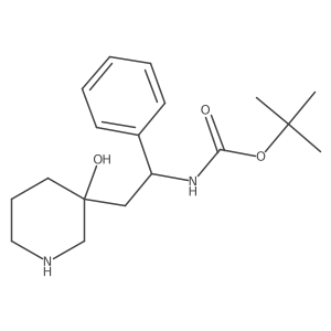 tert-butyl N-[2-(3-hydroxypiperidin-3-yl)-1-phenylethyl]carbamate结构式
