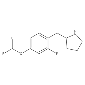 2-{[4-(Difluoromethoxy)-2-fluorophenyl]methyl}pyrrolidine结构式