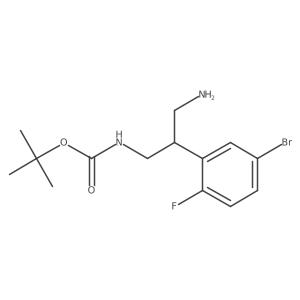 tert-butyl N-[3-amino-2-(5-bromo-2-fluorophenyl)propyl]carbamate结构式