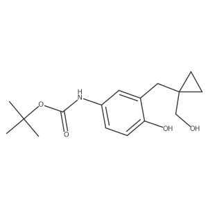 tert-butyl N-(4-hydroxy-3-{[1-(hydroxymethyl)cyclopropyl]methyl}phenyl)carbamate Structure