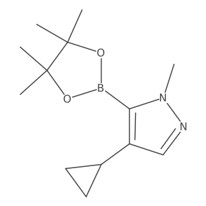 4-Cyclopropyl-1-methyl-5-(4,4,5,5-tetramethyl-1,3,2-dioxaborolan-2-yl)pyrazole结构式