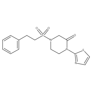 4-(2-Phenylethanesulfonyl)-1-(1,3-thiazol-2-yl)piperazin-2-one结构式