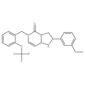 2-(3-Methoxyphenyl)-5-[[2-(trifluoromethoxy)phenyl]methyl]-1,2,3,3a-tetrahydropyrazolo[1,5-a]pyrazin-4-one Structure