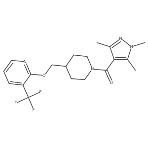 [4-[[3-(Trifluoromethyl)pyridin-2-yl]oxymethyl]piperidin-1-yl]-(1,3,5-trimethylpyrazol-4-yl)methanone结构式