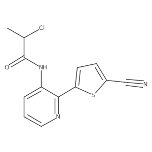 2-chloro-N-[2-(5-cyanothiophen-2-yl)pyridin-3-yl]propanamide结构式