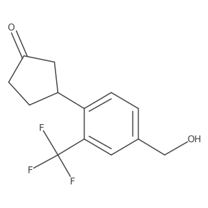 3-(4-(Hydroxymethyl)-2-(trifluoromethyl)phenyl)cyclopentan-1-one Structure