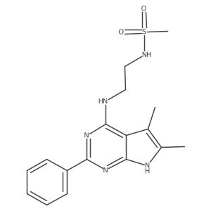 N-[2-[(5,6-dimethyl-2-phenyl-7H-pyrrolo[2,3-d]pyrimidin-4-yl)amino]ethyl]methanesulfonamide结构式