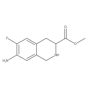 Methyl 7-amino-6-fluoro-1,2,3,4-tetrahydroisoquinoline-3-carboxylate结构式