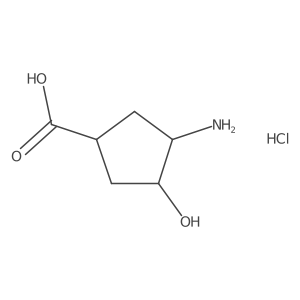 (1R,3S,4R)-3-amino-4-hydroxycyclopentane-1-carboxylic acid hydrochloride结构式