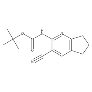tert-butyl N-{3-cyano-5H,6H,7H-cyclopenta[b]pyridin-2-yl}carbamate结构式