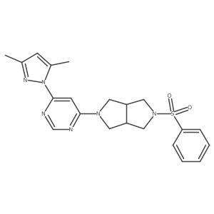 4-[5-(benzenesulfonyl)-octahydropyrrolo[3,4-c]pyrrol-2-yl]-6-(3,5-dimethyl-1H-pyrazol-1-yl)pyrimidine Structure