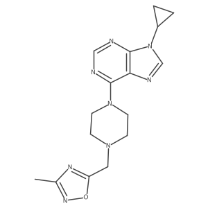 9-cyclopropyl-6-{4-[(3-methyl-1,2,4-oxadiazol-5-yl)methyl]piperazin-1-yl}-9H-purine Structure