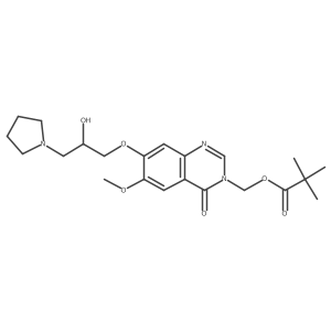 7-(2-Hydroxy-3-(pyrrolidin-1-yl)propoxy)-6-methoxy-3-((pivaloyloxy)methyl)-3,4-dihydroquinazolin-4-one结构式