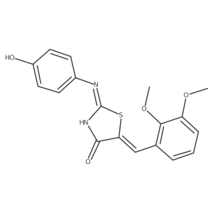 (2Z,5Z)-5-(2,3-dimethoxybenzylidene)-2-((4-hydroxyphenyl)imino)thiazolidin-4-one Structure