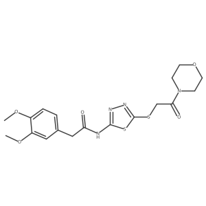 2-(3,4-dimethoxyphenyl)-N-(5-((2-morpholino-2-oxoethyl)thio)-1,3,4-thiadiazol-2-yl)acetamide结构式